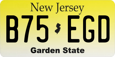 NJ license plate B75EGD