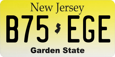NJ license plate B75EGE