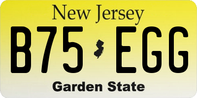 NJ license plate B75EGG