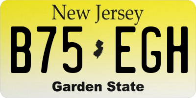 NJ license plate B75EGH