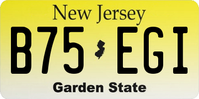 NJ license plate B75EGI
