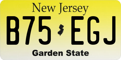 NJ license plate B75EGJ