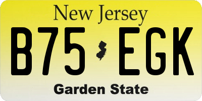 NJ license plate B75EGK