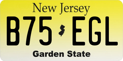 NJ license plate B75EGL