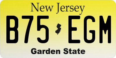 NJ license plate B75EGM