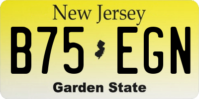 NJ license plate B75EGN