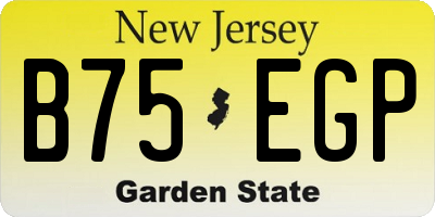 NJ license plate B75EGP