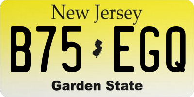 NJ license plate B75EGQ