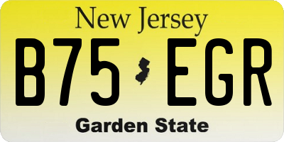 NJ license plate B75EGR