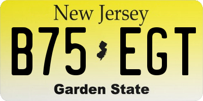 NJ license plate B75EGT