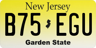 NJ license plate B75EGU