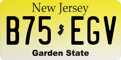 NJ license plate B75EGV