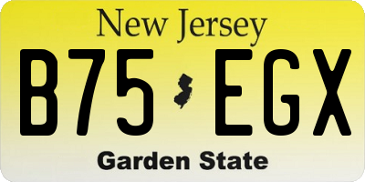 NJ license plate B75EGX