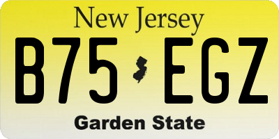 NJ license plate B75EGZ