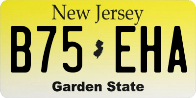NJ license plate B75EHA