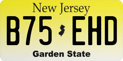NJ license plate B75EHD