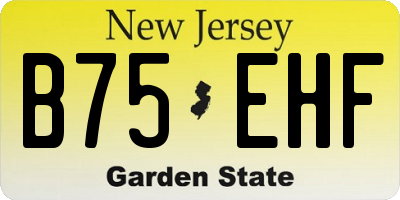 NJ license plate B75EHF