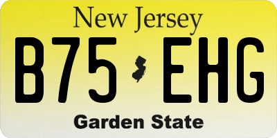 NJ license plate B75EHG