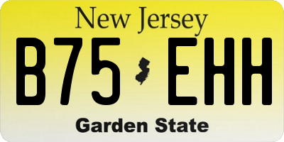 NJ license plate B75EHH
