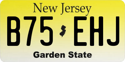 NJ license plate B75EHJ