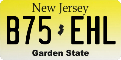 NJ license plate B75EHL