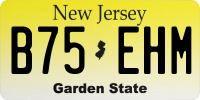 NJ license plate B75EHM