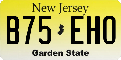 NJ license plate B75EHO