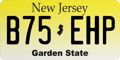 NJ license plate B75EHP