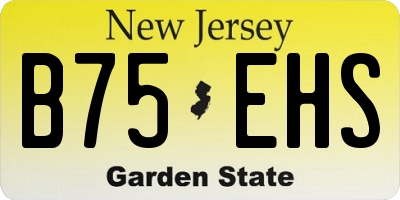 NJ license plate B75EHS
