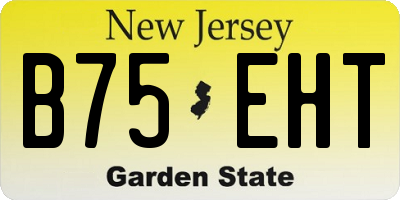 NJ license plate B75EHT