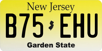 NJ license plate B75EHU