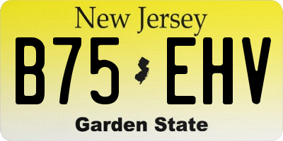 NJ license plate B75EHV