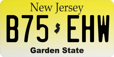 NJ license plate B75EHW