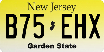NJ license plate B75EHX