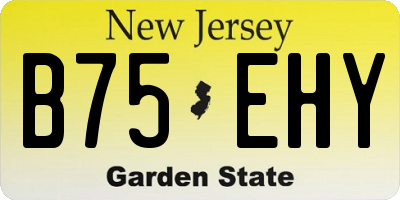 NJ license plate B75EHY