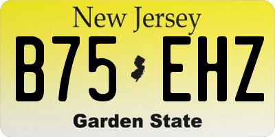 NJ license plate B75EHZ