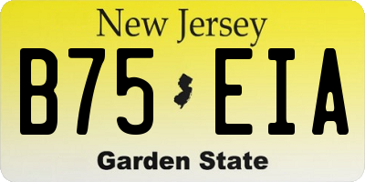 NJ license plate B75EIA