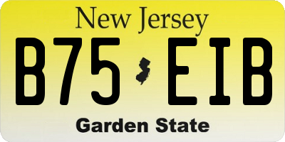 NJ license plate B75EIB