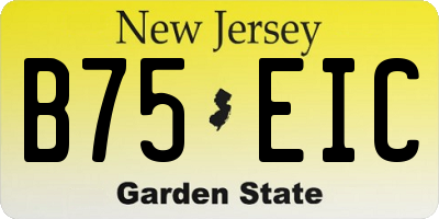 NJ license plate B75EIC