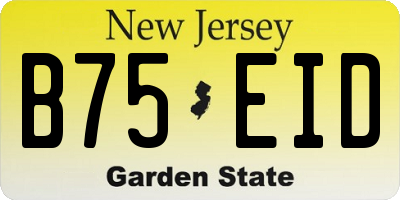 NJ license plate B75EID