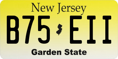 NJ license plate B75EII
