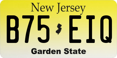 NJ license plate B75EIQ