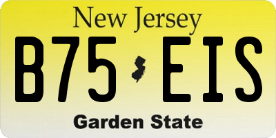 NJ license plate B75EIS