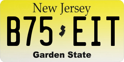 NJ license plate B75EIT
