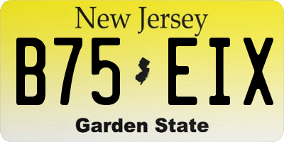 NJ license plate B75EIX