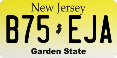 NJ license plate B75EJA