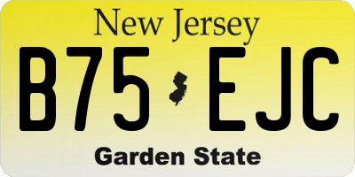 NJ license plate B75EJC