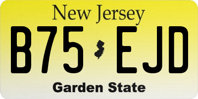 NJ license plate B75EJD