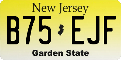 NJ license plate B75EJF