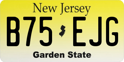 NJ license plate B75EJG